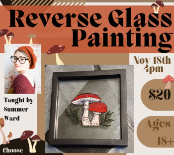 Preview of Reverse Glass Painting - Mushrooms