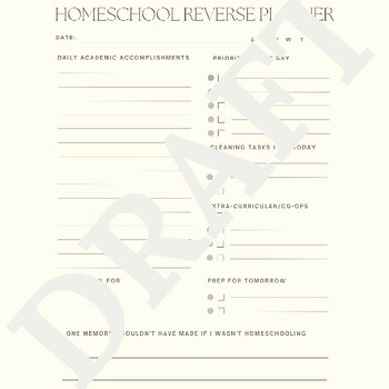 Reverse Planner by Thrive Schoolhouse NY | TPT