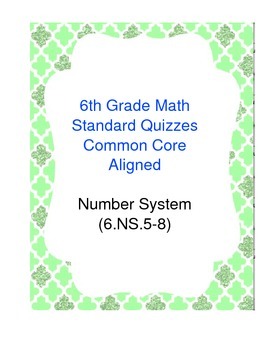 Preview of Review Centers Number System 6.NS.5-8 Common Core Aligned
