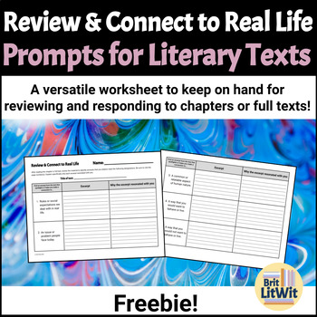 Preview of Review & Connect to Real Life: For Literary Texts