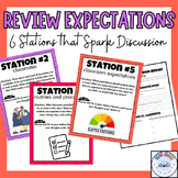 Review Expectations after a Break - 6 Stations - Sparks Gr