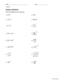 Review-Exponents Worksheet