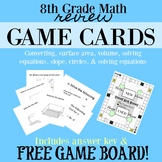 8th Grade Math Game Cards TEKS