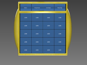 Preview of Review Game: Ratios, Proportions, Unit Rates & Vocabulary