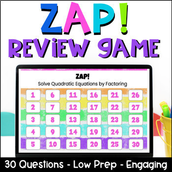 Preview of Review Game Solving Quadratic Equations by Factoring