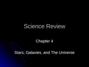 Preview of Review Game for Stars, Galaxies and the Universe