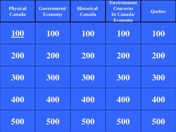 Preview of Review Games for Social Studies Trivia over Canada