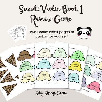 Preview of Review Piece Ice Cream Game- book 1 violin pieces