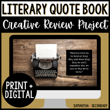 Preview of End of the Year ELA Review Project - Literary Quote Book