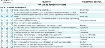 Preview of Review Questions: 2018 Science Standards