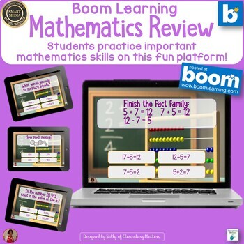 Preview of Review Second Grade Basic Math Concepts Boom Learning Cards