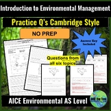 Review Unit#1 AICE Environmental Management Cambridge Styl