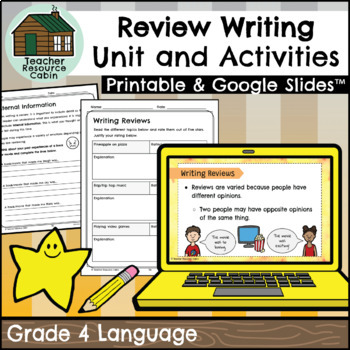 Preview of Grade 4 Review Writing Unit (Printable + Google Slides™)
