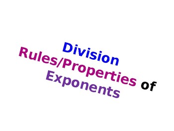 Preview of Review and Solution Summary of the Division Properties of Exponents