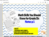 Review first days of sixth grade math google slides and ha
