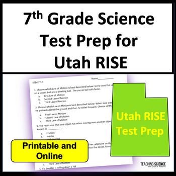 Preview of 7th Grade RISE Test Prep Bundle for Utah SEEd 7th Grade Science Review