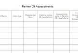 Review of Assessments Calendar 