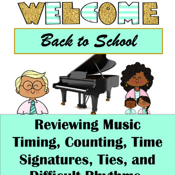 Preview of Review of Music Timing, Counting, Time Signatures, Tied Notes, & Triplets