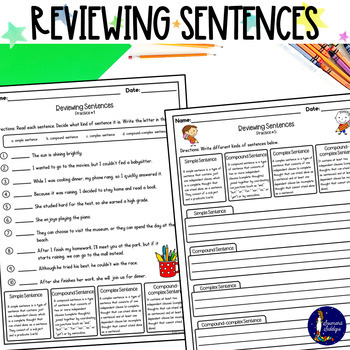 Preview of Reviewing Sentences Printable and Digital BOOM Cards