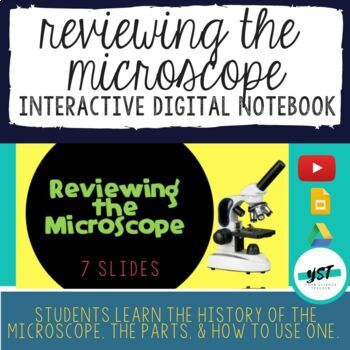 Preview of Reviewing the Microscope Interactive Digital Notebook - Distance Learning