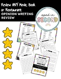 Opinion Writing Review - ANY Movie, Book or Restaurant