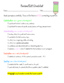 Revise/Edit Checklist