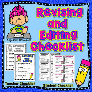 Preview of Revise and Edit Checklist -Great for Total Solar Eclipse, Earth Day, Field Day