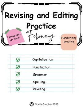 Preview of Revise and Edit Paragraph Practice *February*