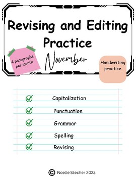 Preview of Revise and Edit Paragraph Practice **November**