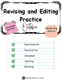 Revise and Edit Paragraph Practice *October*