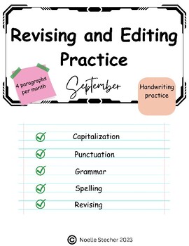 Preview of Revise and Edit Paragraph Practice *SEPTEMBER*