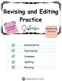 Revise and Edit Paragraph Practice *SEPTEMBER*