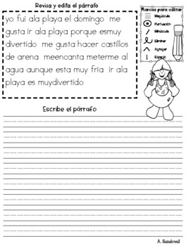 Revise and Edit Paragraphs in Spanish Revisar y editar by Angelica Sandoval