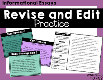 Preview of Revise and Edit Practice - Informational Essays