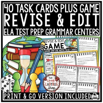 Preview of Revise and Edit Task Card Writing Test Prep ELA Revising & Editing 3rd 4th Grade