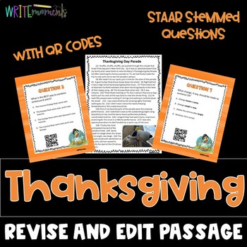 Preview of Revise and Edit Thanksgiving Task Cards