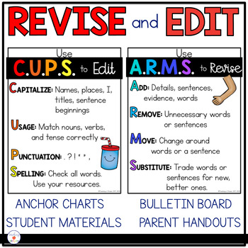 Preview of Revise and Edit Writing with CUPS and ARMS: Anchor Charts, Display, and Handouts