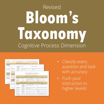 Preview of Revised Bloom's Taxonomy: Cognitive Process Dimension