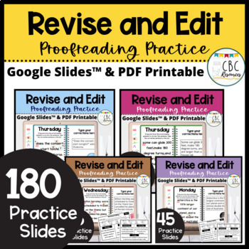 Preview of Revising & Editing Practice Activities Proofreading Symbols Google Slides PDF