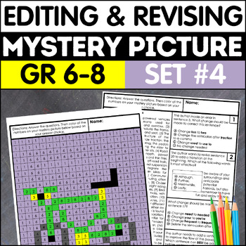 Preview of Revising & Editing Practice Mystery Picture Grammar Paragraph Editing