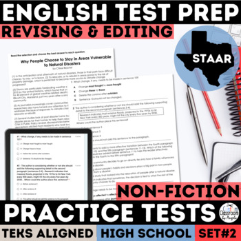 Preview of STAAR Practice Revising and Editing High School & Proofreading Worksheets