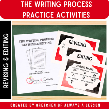 Preview of Editing Worksheets, Editing Marks Posters, The Writing Process, Sorting Cards