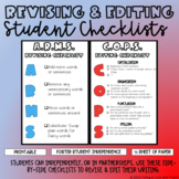 Revising & Editing Writing Student Checklist-ARMS & COPS