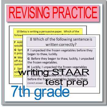 Preview of Revising Practice, Writing STAAR Test Prep, G7