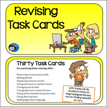 Preview of Revising Task Cards - Print and Easel Versions