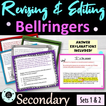 Preview of Revising and Editing Bell Ringers Warm Ups - TEST PREP - STAAR - PARCC - FSA