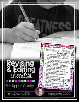 Preview of Revising and Editing Checklist for Upper Grades