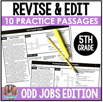 Preview of Revising and Editing Practice 5th Grade Passages with Opinion Writing Prompts