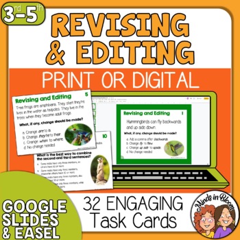 Preview of Revising and Editing Task Cards for Informational Text  Scaffolded Self-Checking