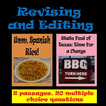 Preview of STAAR Revising & Editing Practice: Umm, Spanish Rice! & The State Food of Texas